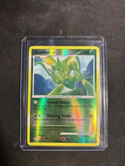 Scyther 49/100 Pokemon Card Uncommon Reverse Holo Diamond & Pearl LP - Image 1