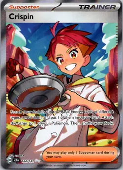 Pokemon TCG SV07: Stellar Crown Crispin Ultra Rare 164/142 NM - Image 1