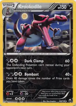 Pokemon TCG Dark Explorers Krookodile Holo Rare 66/108 NM - Image 1