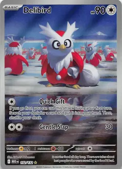Pokemon TCG ME01: Mega Evolution Delibird Illustration Rare 152/132 NM - Image 1