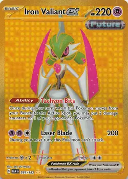 Pokemon TCG SV04: Paradox Rift Iron Valiant ex Hyper Rare 261/182 NM - Image 1