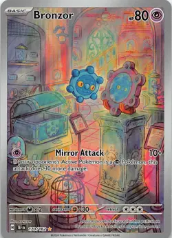 Pokemon TCG SV05: Temporal Forces Bronzor Illustration Rare 170/162 NM - Image 1