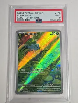 2023 Pokemon Bulbasaur #166/165 Illustration Rare *MEW 151* PSA 9 - Image 3