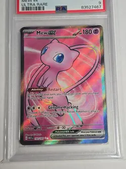 Pokemon Mew ex Ultra Rare Full Art Holo 193/165 Scarlet & Violet 151 PSA 9 2023 - Image 3
