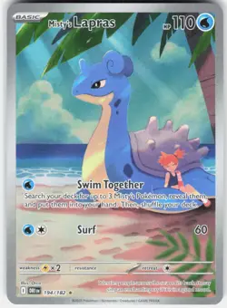 Pokemon TCG Misty's Lapras DRI-194/182 Illustration Rare-Holofoil - Image 1