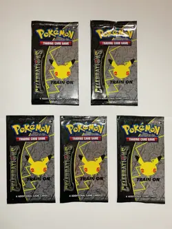 🎉 Pokemon Celebrations 25th Anniversary Pokemon Booster Pack Lot 5x NEW SEALED - Image 1