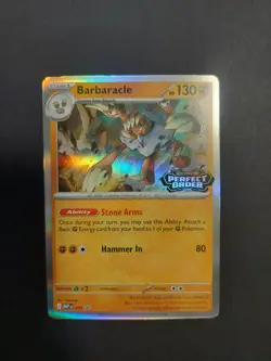 Pokemon TCG Barbaracle MEP 065 Perfect Order Pre-Release Stamped Promo LP (2) - Image 1