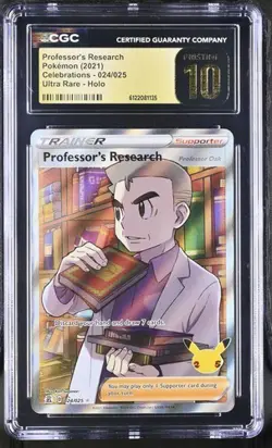 Professor's Research *CGC PRISTINE 10* Ultra Rare *Celebrations* #24 *Pokemon - Image 1