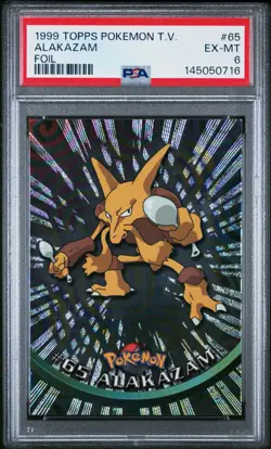ALAKAZAM #65 Topps Chrome Pokemon TV Animation Edition (2000) PSA 9 - Image 1