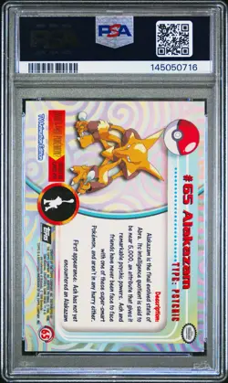 ALAKAZAM #65 Topps Chrome Pokemon TV Animation Edition (2000) PSA 9 - Image 2