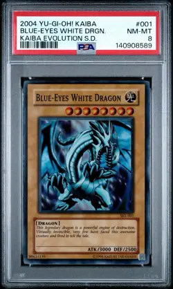 2004 Yu-Gi-Oh! Blue-Eyes White Dragon SKE Unlimited Super Rare PSA 8 - Image 1