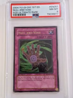 Yu-Gi-Oh Null and Void 1st Edition Ultimate Rare SOD-EN057 PSA Grade 8 - Image 1