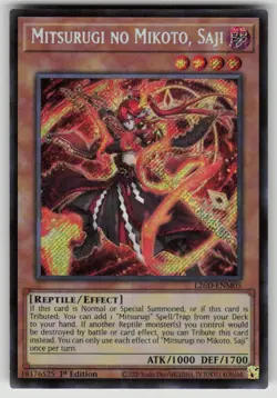 YuGiOh TCG- Mitsurugi no Mikoto, Saji (Secret Rare) Secret Rare- L26D-ENM05 NM - Image 1