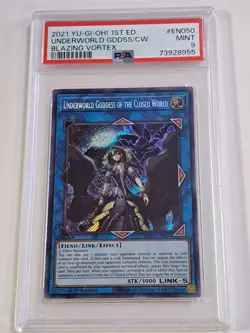 Yu-Gi-Oh Underworld Goddess of the Closed World BLVO-EN050 2021 PSA Grade 9 - Image 1