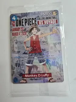 One Piece CCG Monkey D. Luffy Promo Card College Basketball US Voyage Illinois - Image 2
