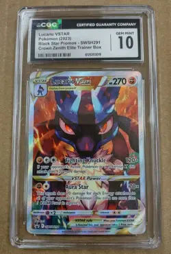 Lucario VSTAR SWSH291 Sword & Shield Promo Holo Card CGC 10 Gem Mint - Image 1