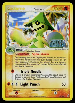 Pokemon Card - Cacturne Crystal Guardians 15/100 Rare Reverse Holo STAMPED - Image 1