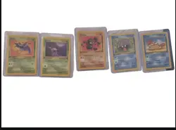 5 Pokemon Base Set 1st Edition Common Cards Near Mint - Image 1