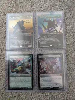 TMNT MTG Mythic Foil Lot (4): Michelangelo Silhouette #219 Super Shredder #83 - Image 1