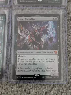 TMNT MTG Mythic Foil Lot (4): Michelangelo Silhouette #219 Super Shredder #83 - Image 4