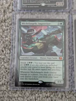 TMNT MTG Mythic Foil Lot (4): Michelangelo Silhouette #219 Super Shredder #83 - Image 5