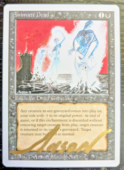 MTG REVISED Animate Dead SIGNED IN GOLD BY ANSON MADDOCKS - Image 1