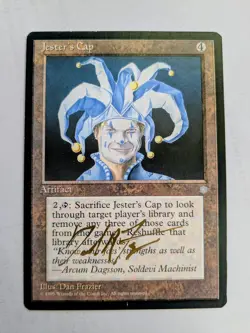 MTG ICE AGE Jester's Cap SIGNED IN GOLD BY DAN FRAZIER - Image 1