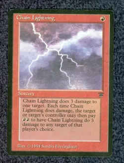CHAIN LIGHTNING common 1994 LEGENDS Magic the Gathering Light Play - Image 1