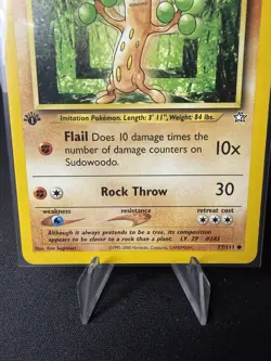 Sudowoodo 1st Edition 77/111 Neo Genesis Pokemon Card NM Vintage WOTC - Image 3