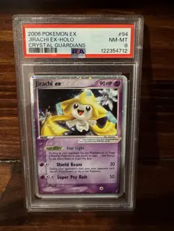 2006 POKEMON EX CRYSTAL GUARDIANS #94 JIRACHI EX-HOLO PSA 8 - Image 1