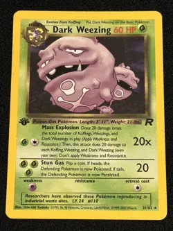 [HP] 2000 Pokemon Team Rocket Dark Weezing 1st Edition #31/82 Non-Holo - Image 1
