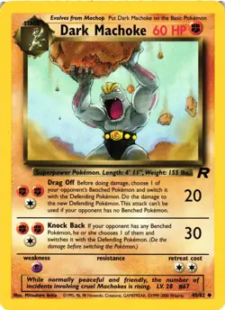 Pokemon TCG Team Rocket Dark Machoke 40/82 Uncommon Unlimited LP - Image 1