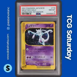 2001 POKEMON POKEMON EXPEDITION JAPANESE 1ST EDITION #118/128 MEWTWO HOLO PSA 8 - Image 1