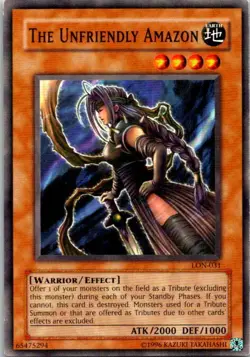 The Unfriendly Amazon LON-031 Yu-Gi-Oh! Card Heavy Play Unlimited - Image 1