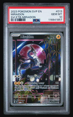2023 Pokemon SVP EN-SV Black Star Promo Miraidon 13 Scarlet & Violet ETB PSA 10 - Image 1
