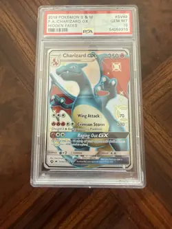 Pokemon Charizard GX Full Art Shiny Holo Rare Hidden Fates SV49/SV94 PSA 10 - Image 1