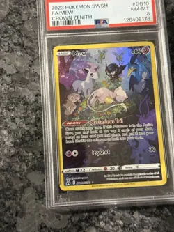 2023 POKEMON SWORD AND SHIELD CROWN ZENITH GG10 FULL ART/MEW PSA 8 NM-MINT - Image 5