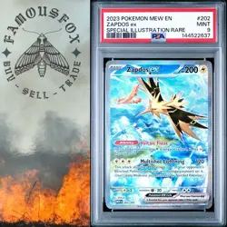 2023 POKEMON MEW EN-151 SPECIAL ILLUSTRATION RARE #202 ZAPDOS EX PSA 9 MINT - Image 1