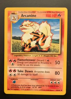 1999 Pokemon TCG Arcanine Base Set 23/102 - Image 1