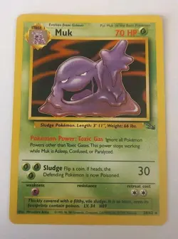 Pokemon TCG Muk #28/62 Non Holo Vintage 1999 WOTC FOSSIL LP - Image 1