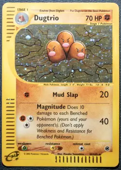 Dugtrio 010/165 Holo Rare (Big Bubble) - Pokemon TCG Expedition Base Set, 2002 - Image 1