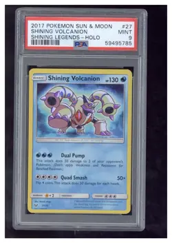 2017 Pokemon Sun & Moon Shining Legends 27 Shining Volcanion-Holo PSA 9 - Image 1