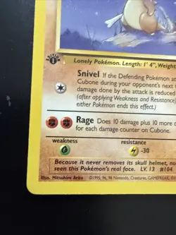 Pokemon TCG Cubone 1st Edition Jungle Set 50/64 Vintage WOTC - Image 5