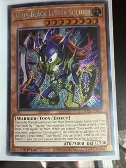 Yu-Gi-Oh Toon Black Luster Soldier 1st Edition BLCR-EN065 Secret Rare Card - Image 1