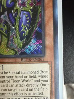 Yu-Gi-Oh Toon Black Luster Soldier 1st Edition BLCR-EN065 Secret Rare Card - Image 2