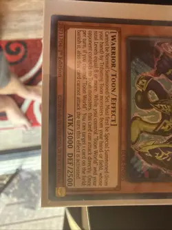 Yu-Gi-Oh Toon Black Luster Soldier 1st Edition BLCR-EN065 Secret Rare Card - Image 3