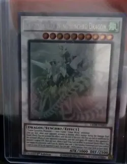 Yu-Gi-Oh! 1st Edition Ghost Rare Crystal Clear Wing Synchro Dragon LED8-EN005 - Image 1