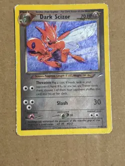Pokemon TCG Dark Scizor Holo Rare Card 9/105 Neo Destiny Unlimited 2002 - Image 1