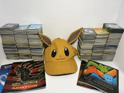 POKEMON UNSEARCHED LOT 2500-3000 Cards Plus Hat And Four Player’s Guides - Image 1