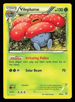 Vileplume 3/98 Rare XY Ancient Origins Pokemon Card - Image 1